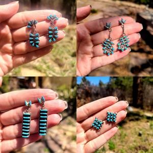 Authentic Turquoise needlepoint earrings
